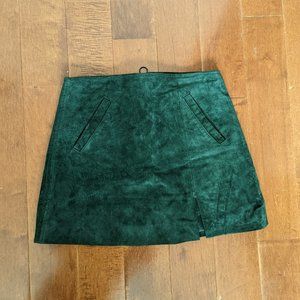 Blank NYC Emerald Green Suede Mini Skirt Size 25